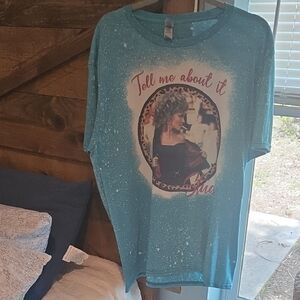 Blue Graphic T-Shirt with Retro Print